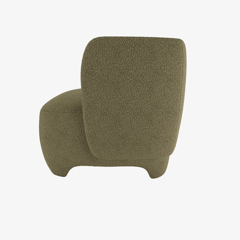 NOA - Fauteuil en laine boucl e vert kaki