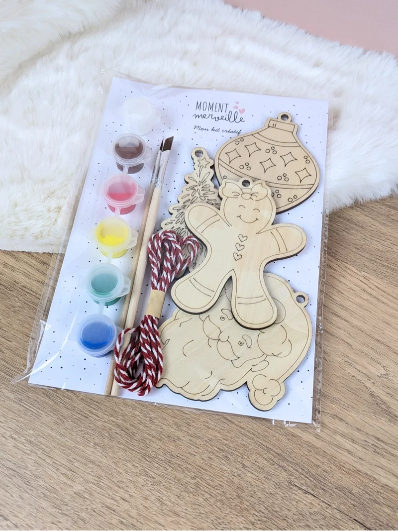 Mon kit créatif - Suspensions de Noël à peindre 🎨