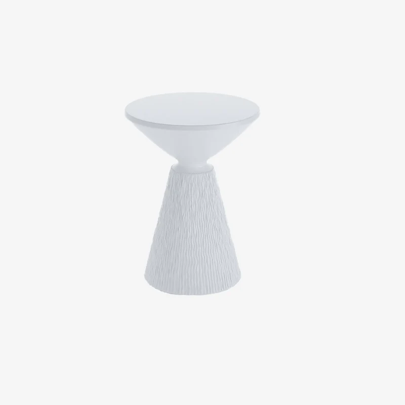Table d'appoint ronde blanche en ciment Prune