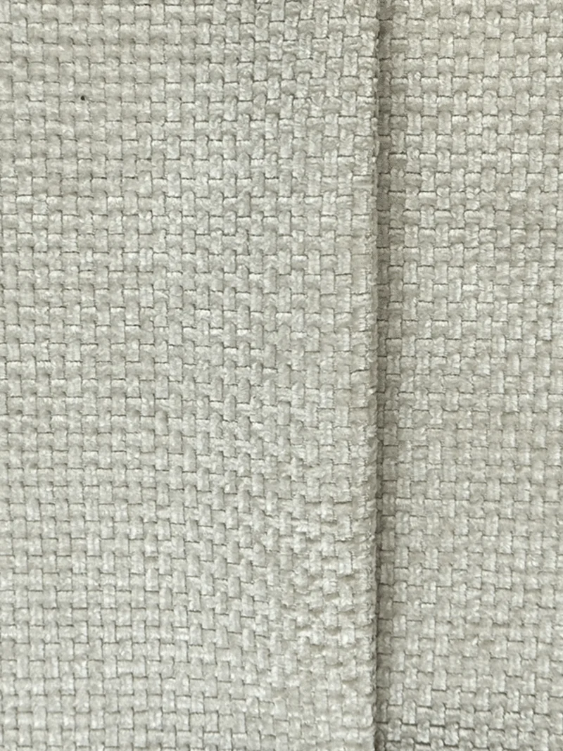Fauteuil design demi-tonneau tissu chenille blanc Victoria