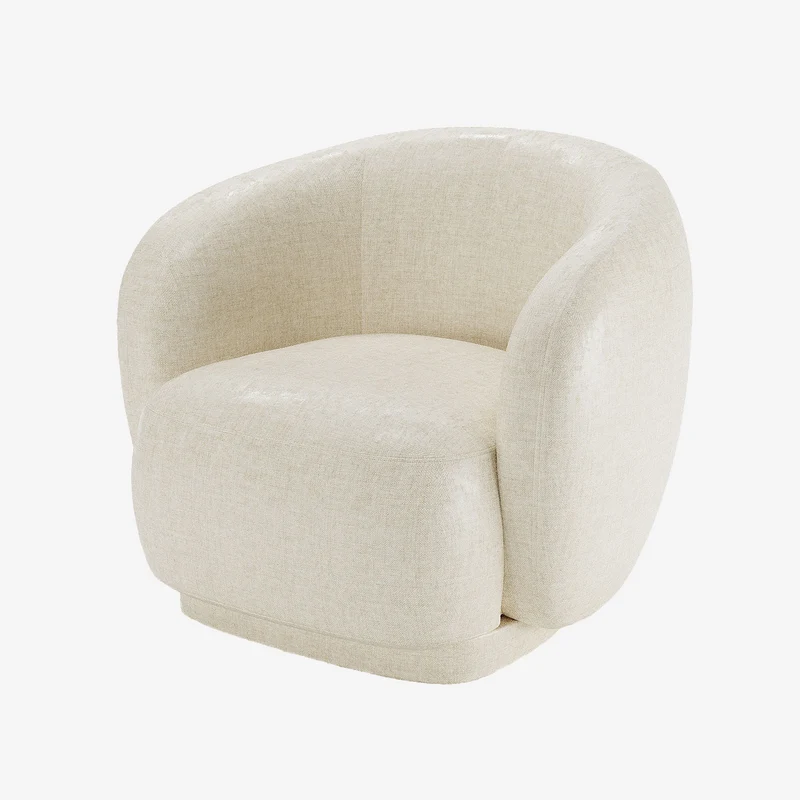 Fauteuil design demi-tonneau en velours vintage cr me Victoria