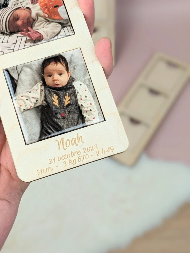 Cadre façon photomaton 3 cases pour magnets