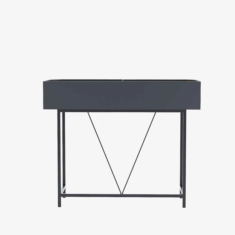 Table console noire avec tiroirs rotin tress , Daphn