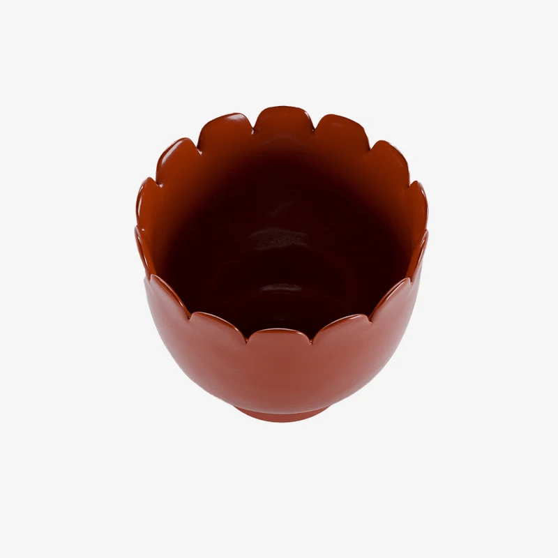 Petit vase forme tulipe en c ramique rouge Marceau