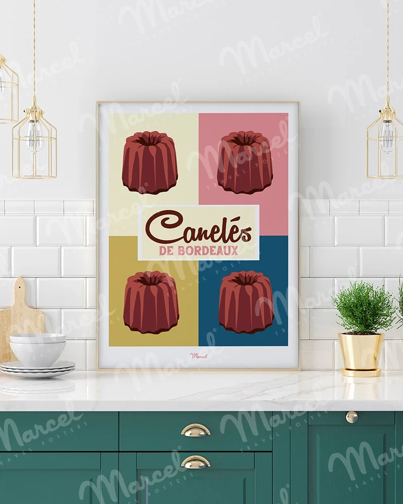 Affiche BORDEAUX "Les 4 Canelés"