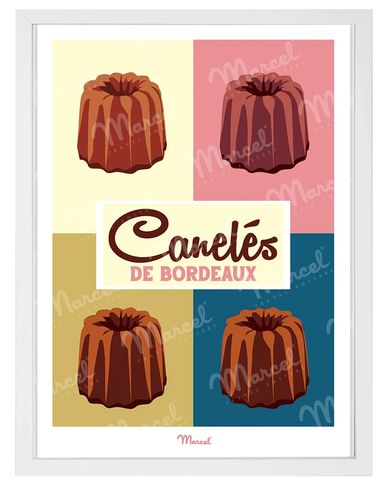 Affiche BORDEAUX "Les 4 Canelés"
