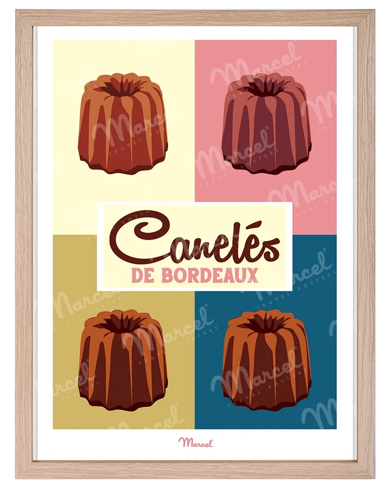 Affiche BORDEAUX "Les 4 Canelés"