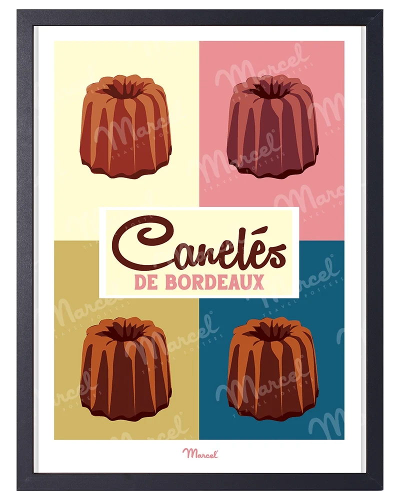 Affiche BORDEAUX "Les 4 Canelés"