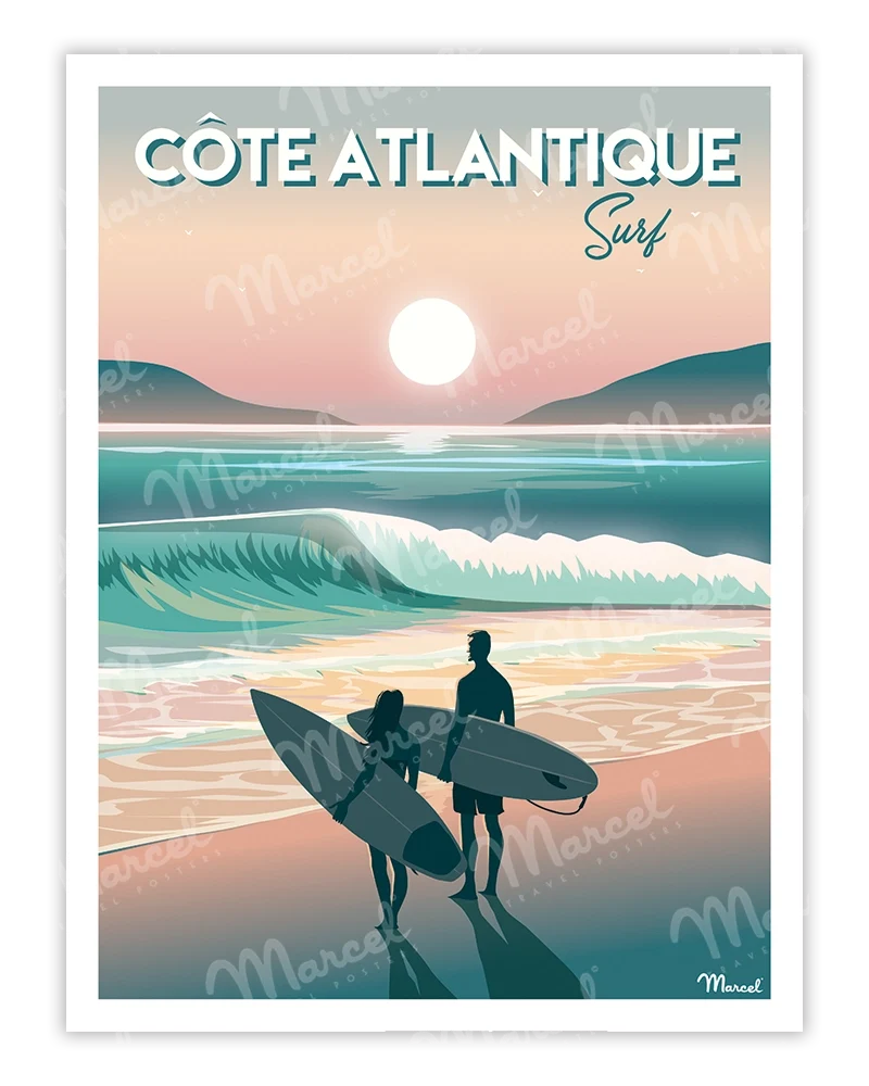 Affiche "Sunset Surf"