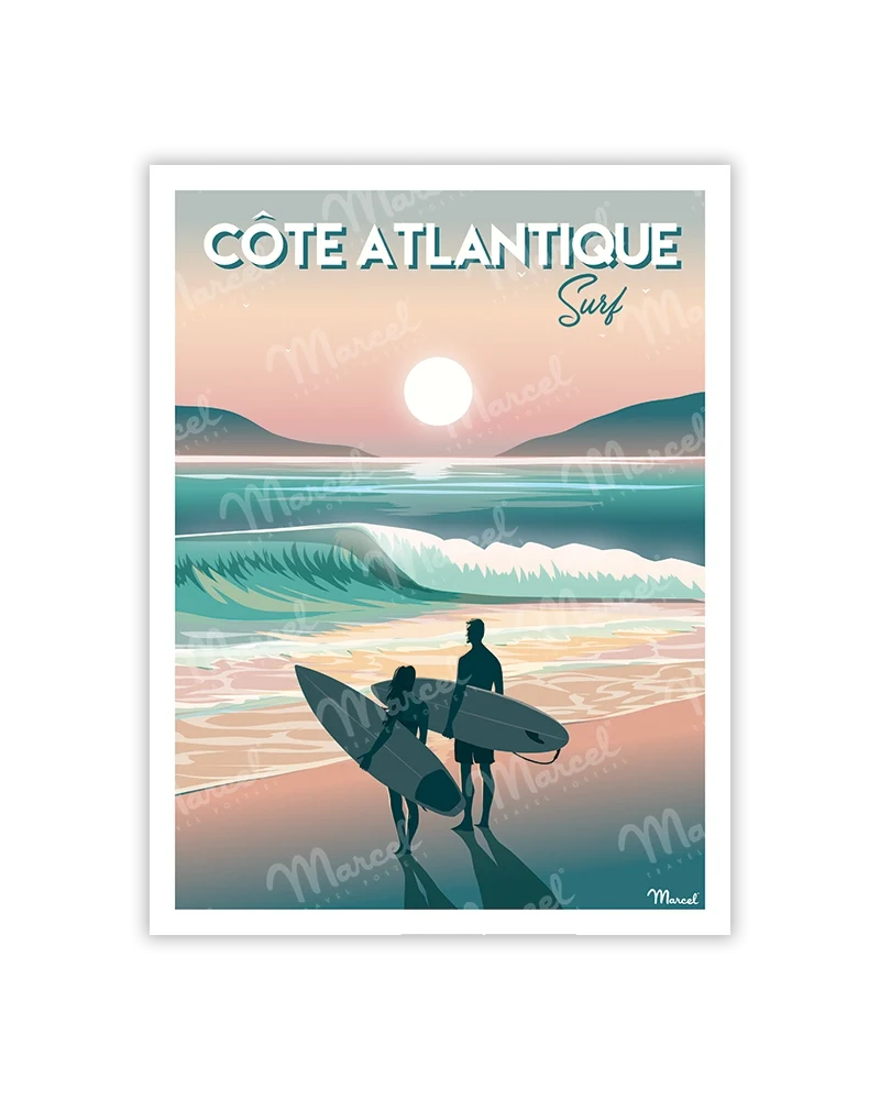Carte Postale "Sunset Surf"