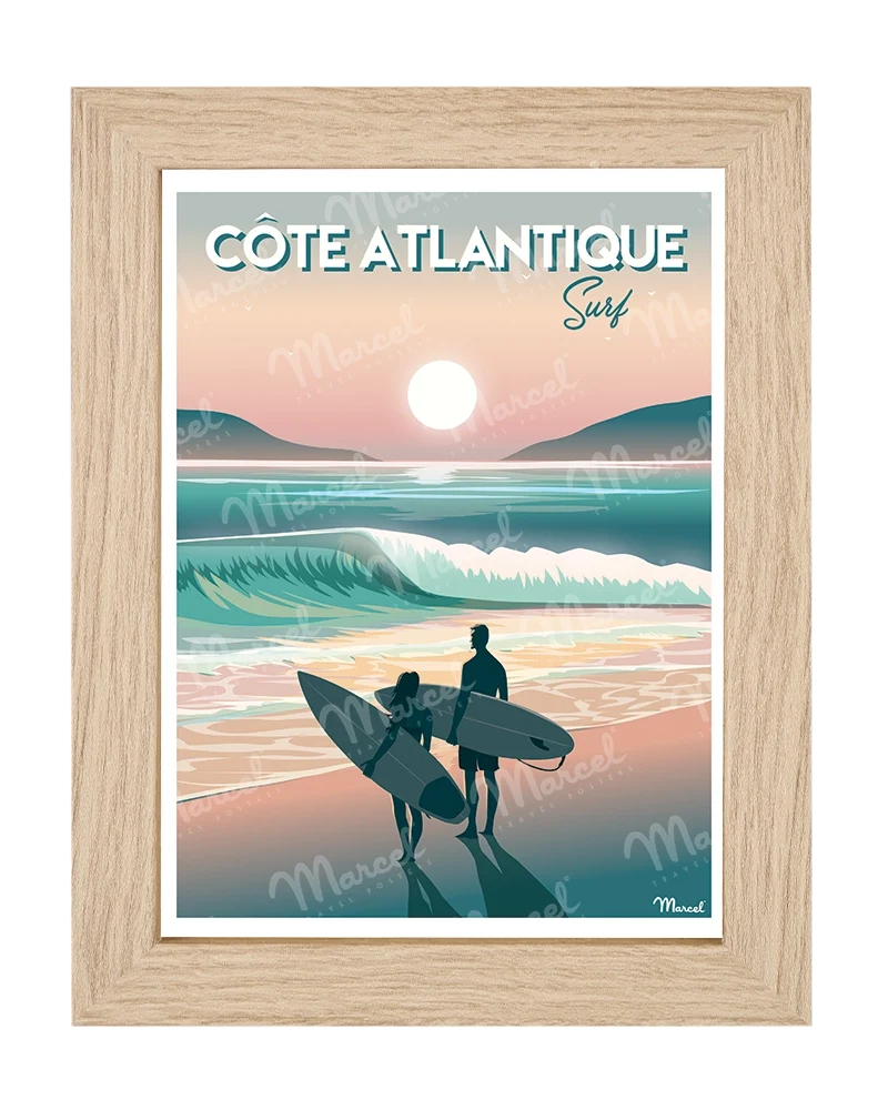Carte Postale "Sunset Surf"