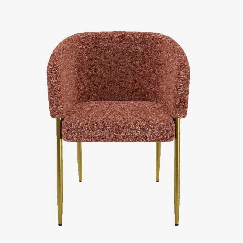 Fauteuil de salle manger bouclette couleur brique Basile