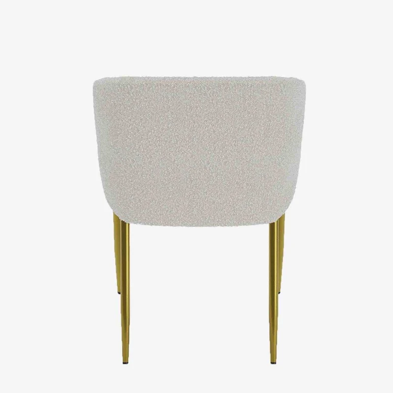 Fauteuil de salle manger bouclette blanche Basile