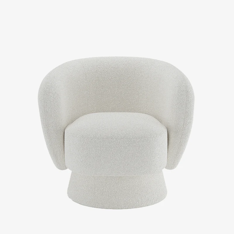 Fauteuil bouclette pivotant blanc Salma