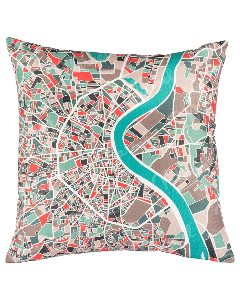 Coussin BORDEAUX "Plan Mozaïc"