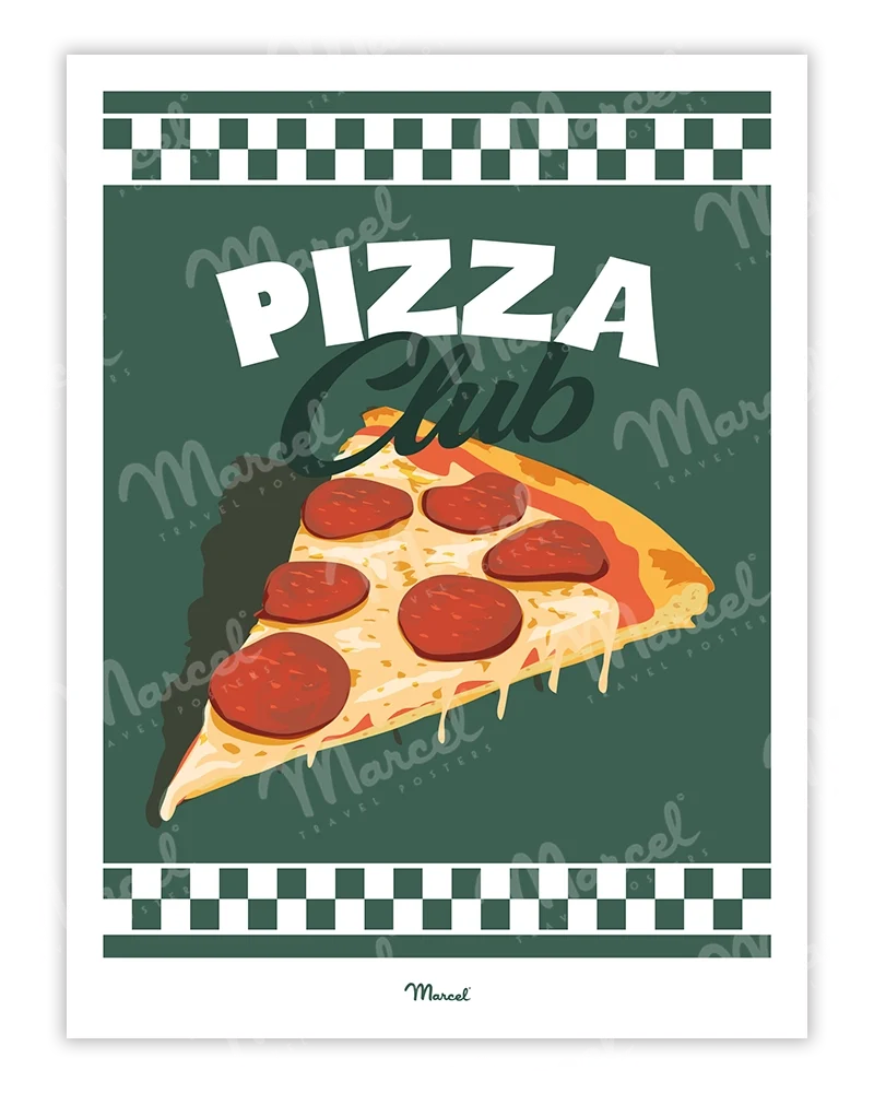 Affiche Travel Color "Pizza Club"