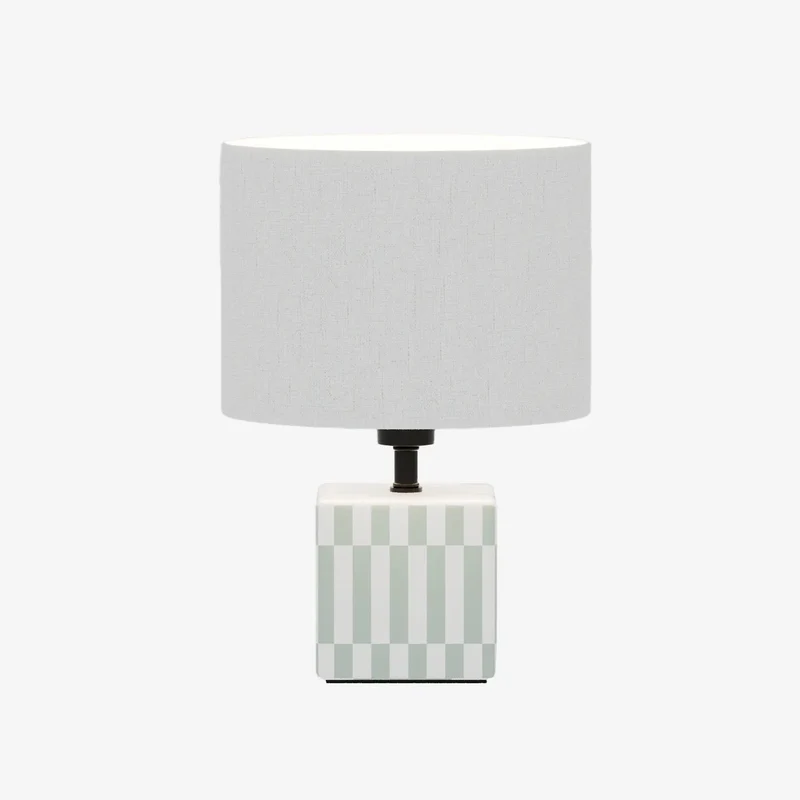 Petite lampe poser Manet c ramique vert d eau et lin naturel