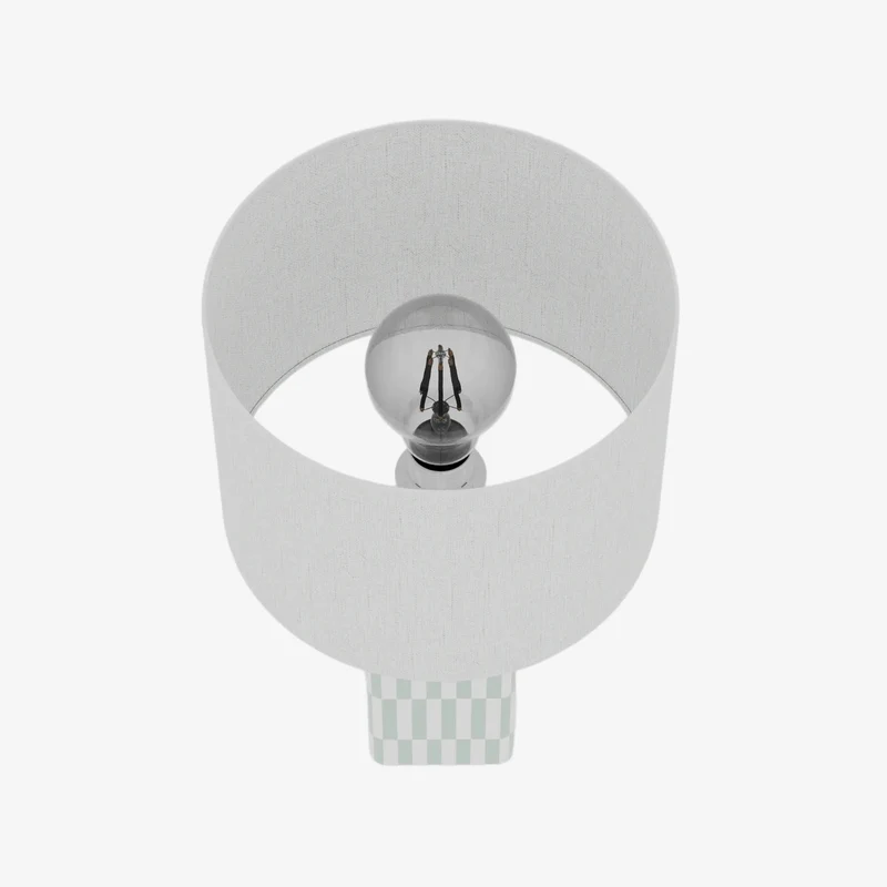 Lampe poser Manet c ramique vert d eau et lin naturel