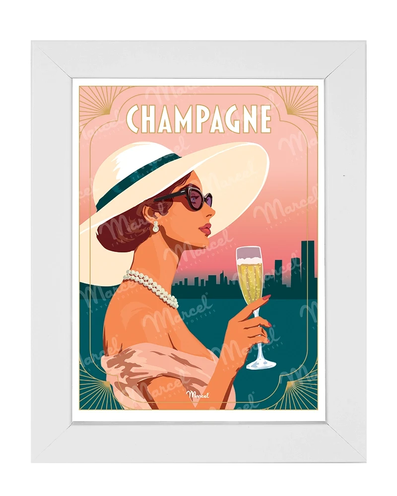 Carte Postale "Lady Champagne"