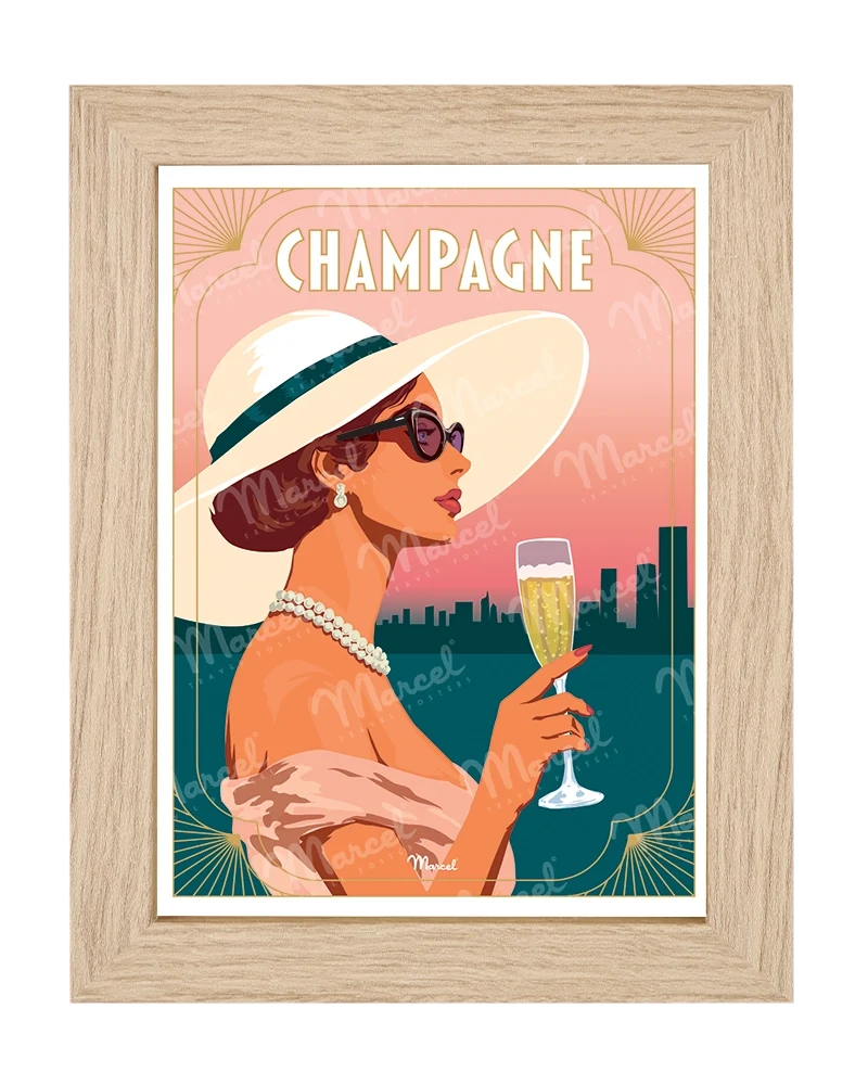 Carte Postale "Lady Champagne"