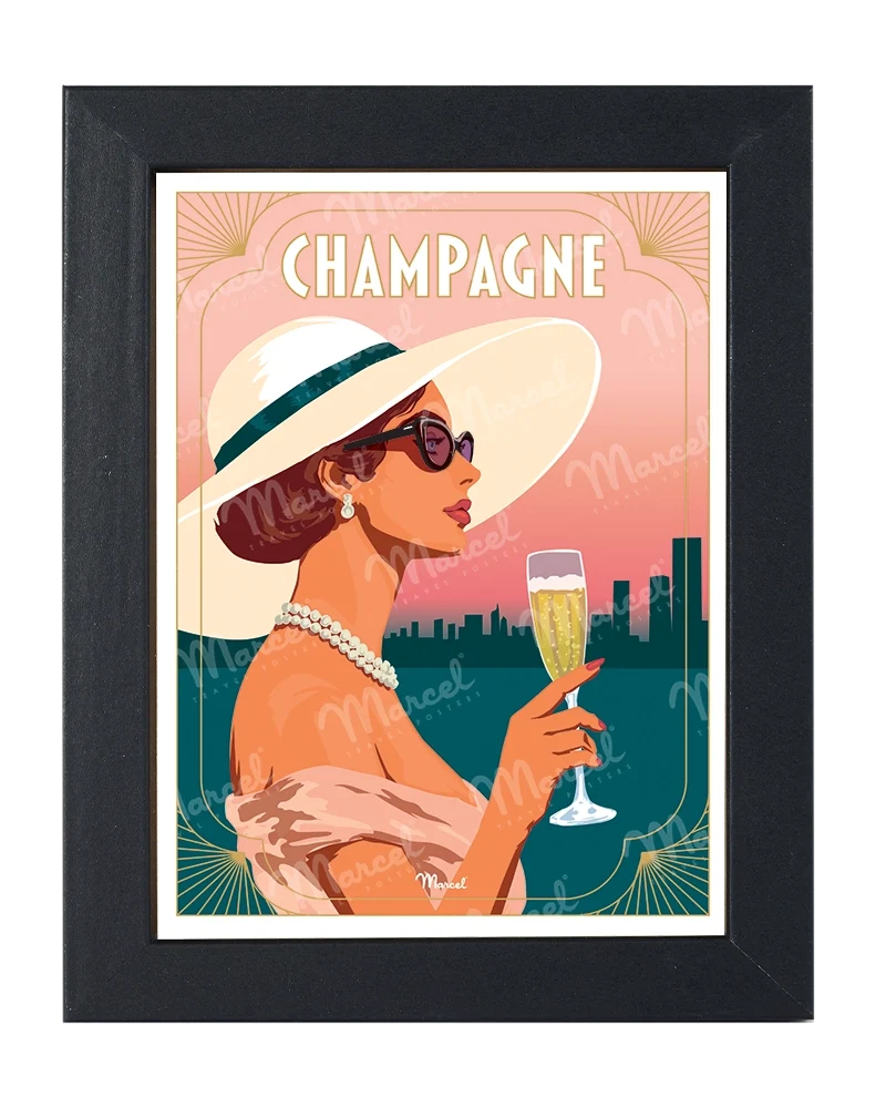Carte Postale "Lady Champagne"