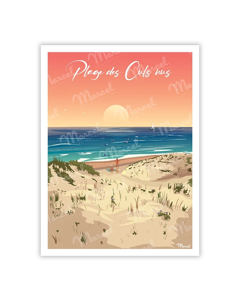 Carte Postale "Plage des Culs Nus"