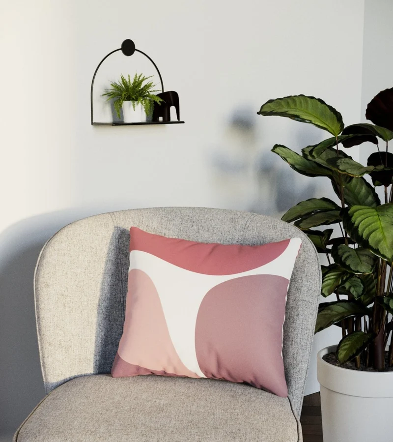 Coussin carr rose d houssable 40x40cm