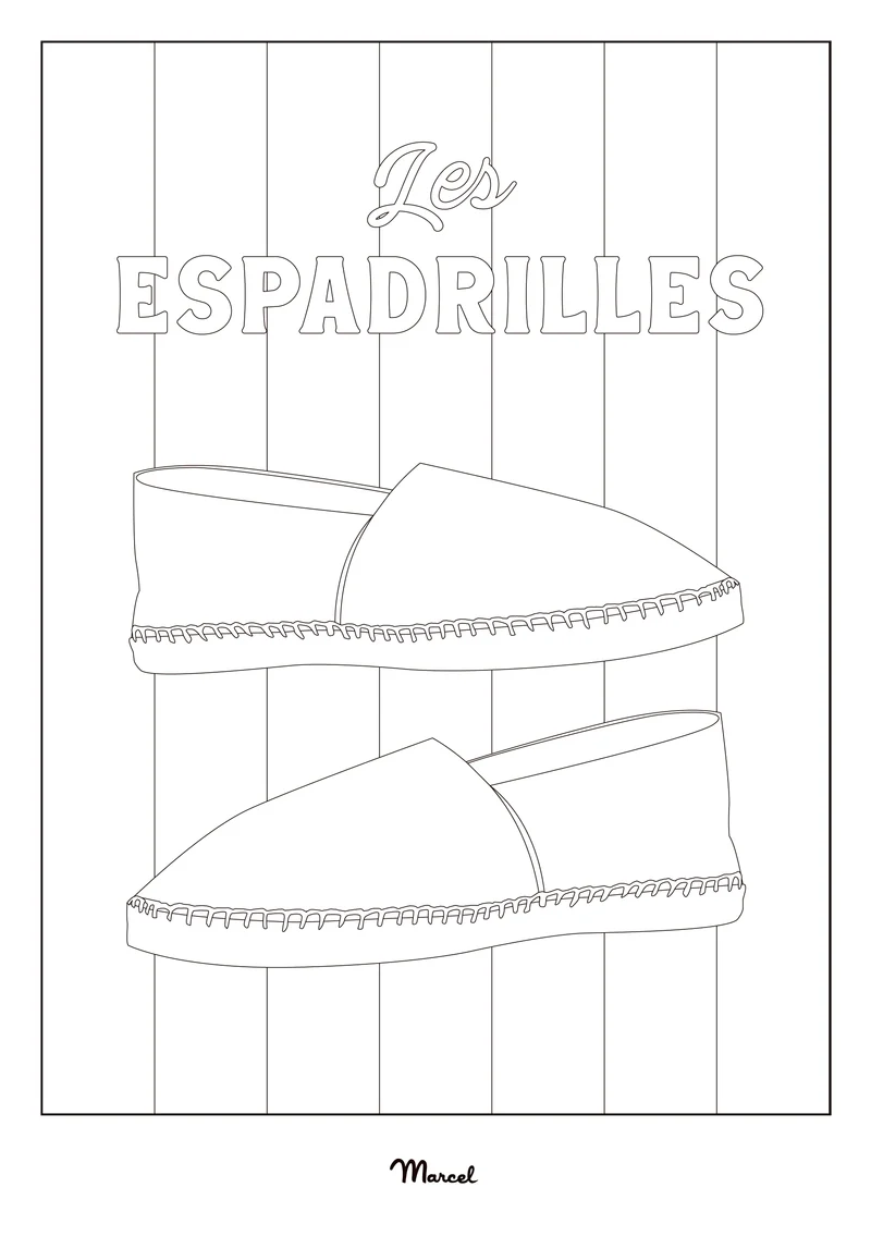 Carte Postale A5 à colorier "Espadrilles"