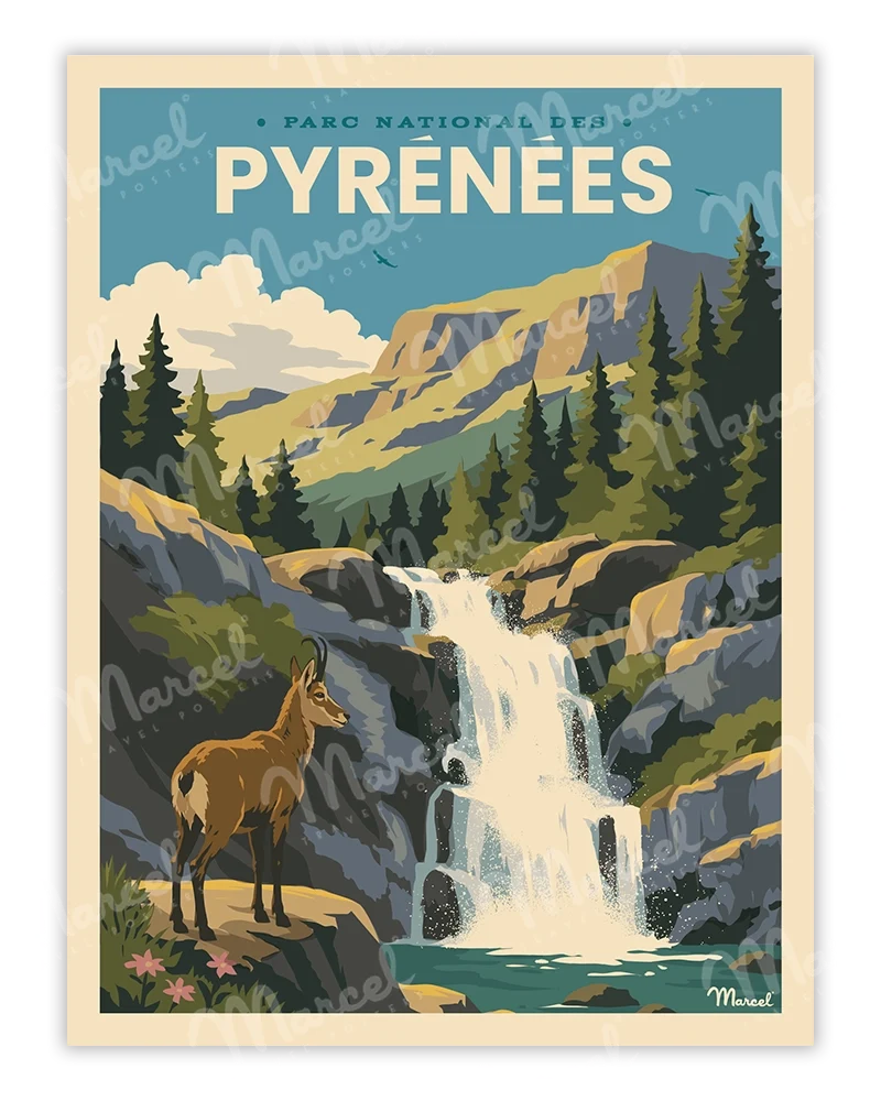 Affiche PYRÉNÉES "Parc National"