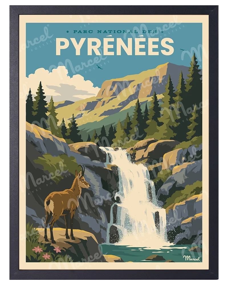 Affiche PYRÉNÉES "Parc National"