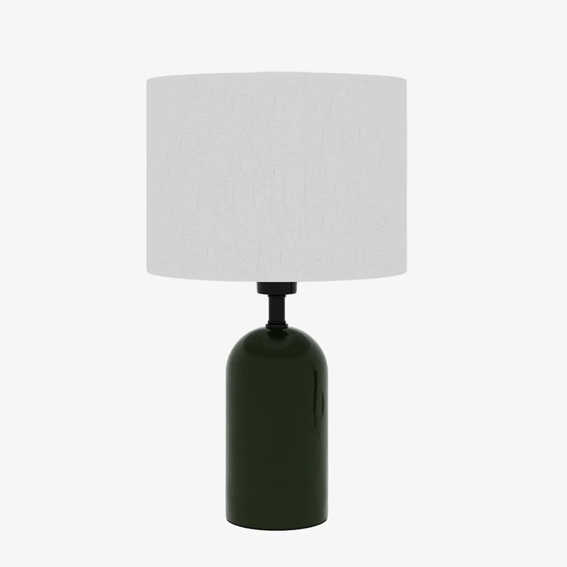 Becker - Lampe poser en c ramique verte avec abat-jour en lin naturel