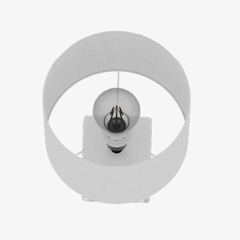 Petite Lampe Poser Manet - C ramique rose et abat-jour en lin