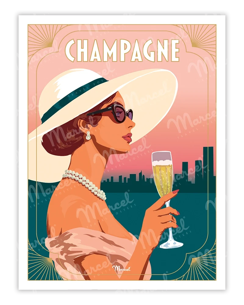 Affiche "Lady Champagne"