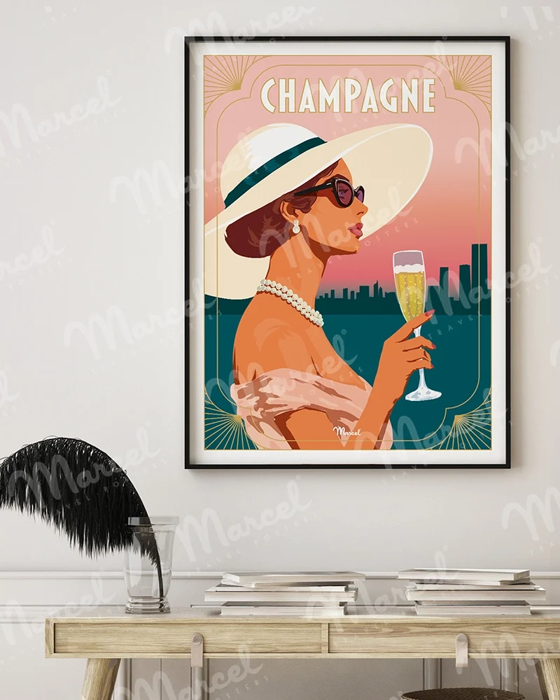 Affiche "Lady Champagne"