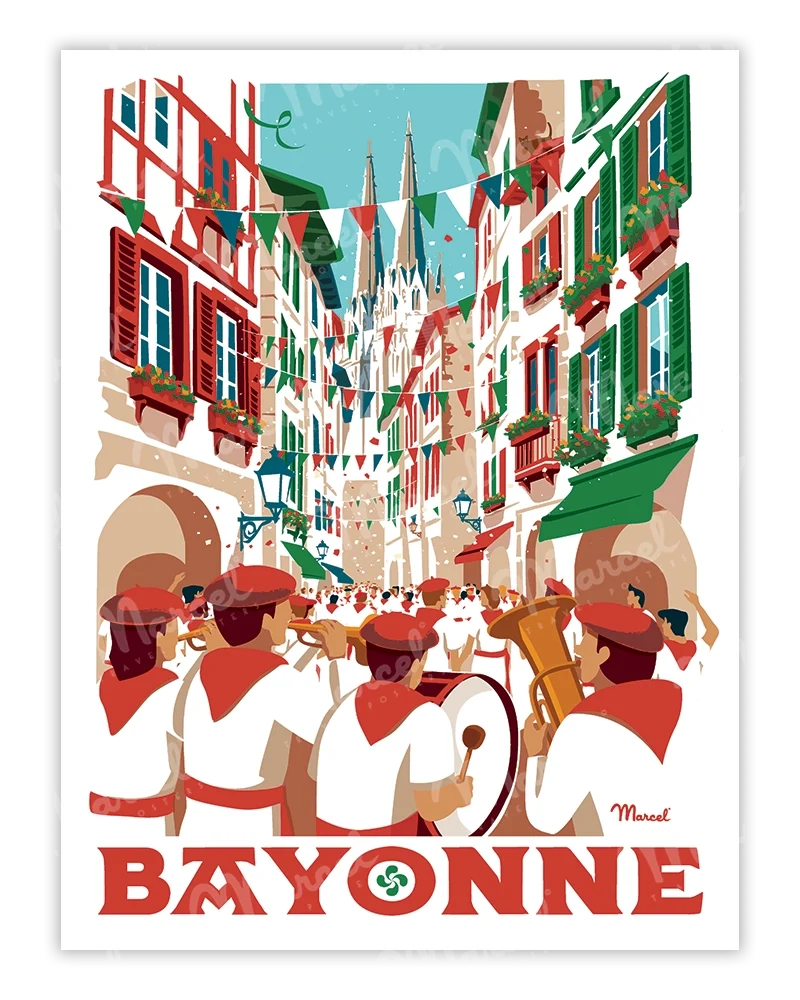 Affiche BAYONNE "Les Fêtes"