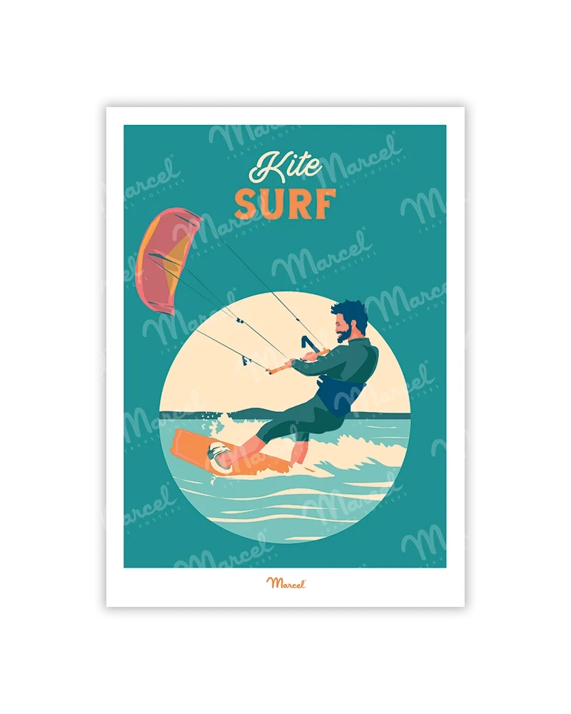 Carte Postale Travel Color "Kite Surf"