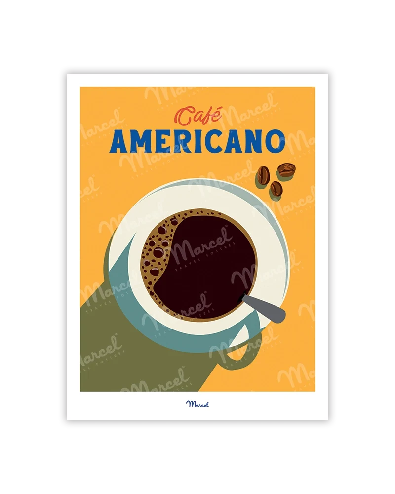 Carte Postale Travel Color "Café Americano"