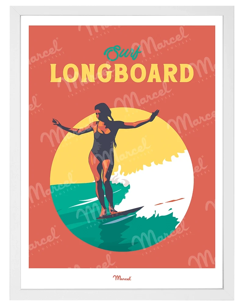 Affiche Travel Color "Longboard"