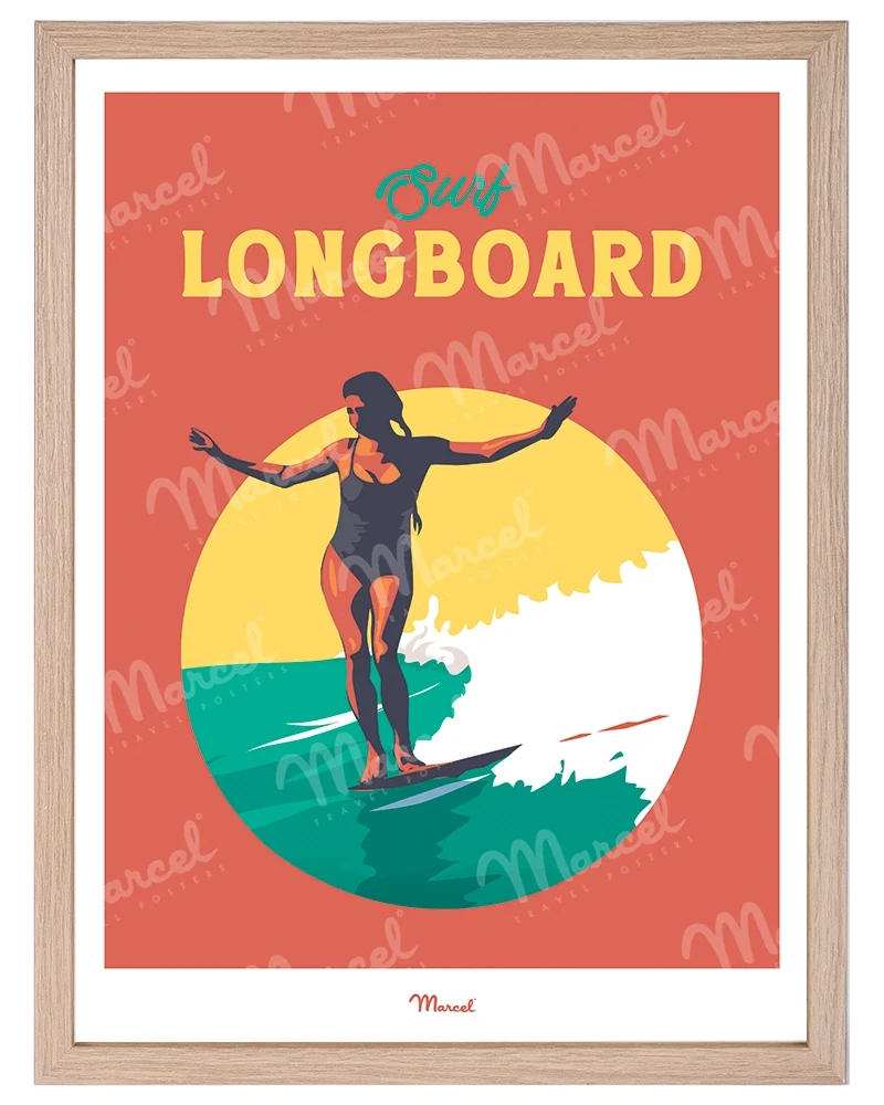 Affiche Travel Color "Longboard"