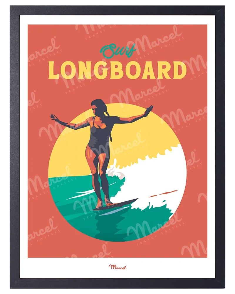 Affiche Travel Color "Longboard"