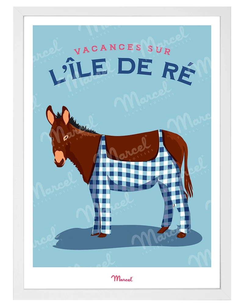Affiche Travel Color ILE DE RÉ "L'Âne"