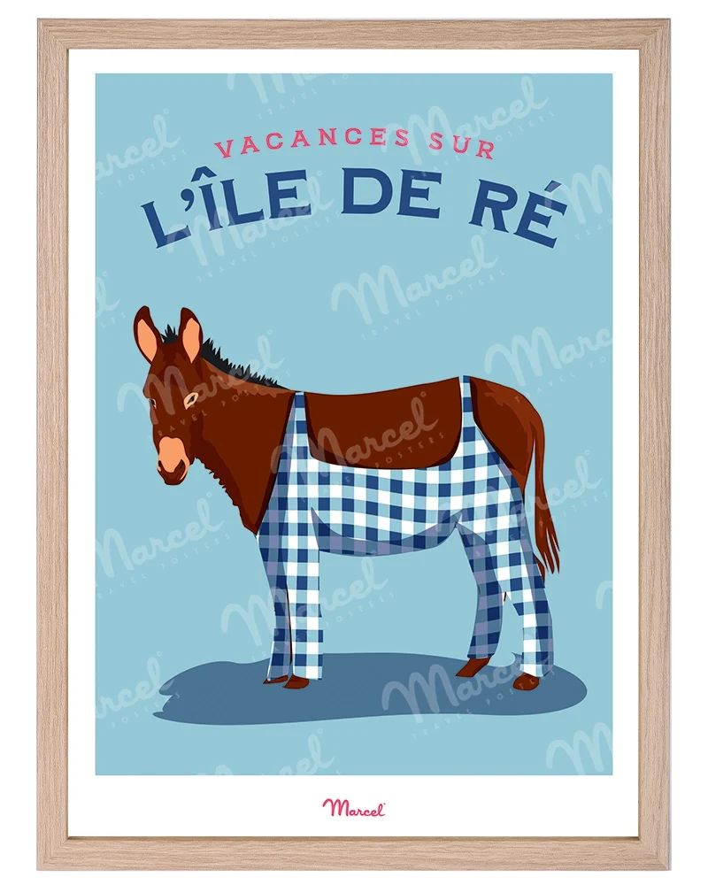 Affiche Travel Color ILE DE RÉ "L'Âne"