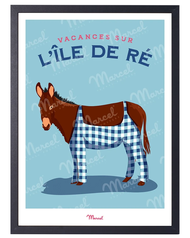 Affiche Travel Color ILE DE RÉ "L'Âne"