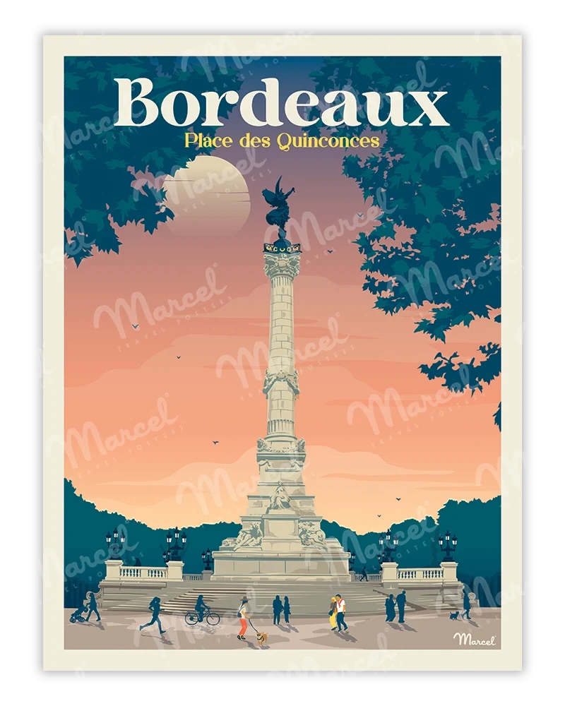 Affiche BORDEAUX "Place des Quinconces"