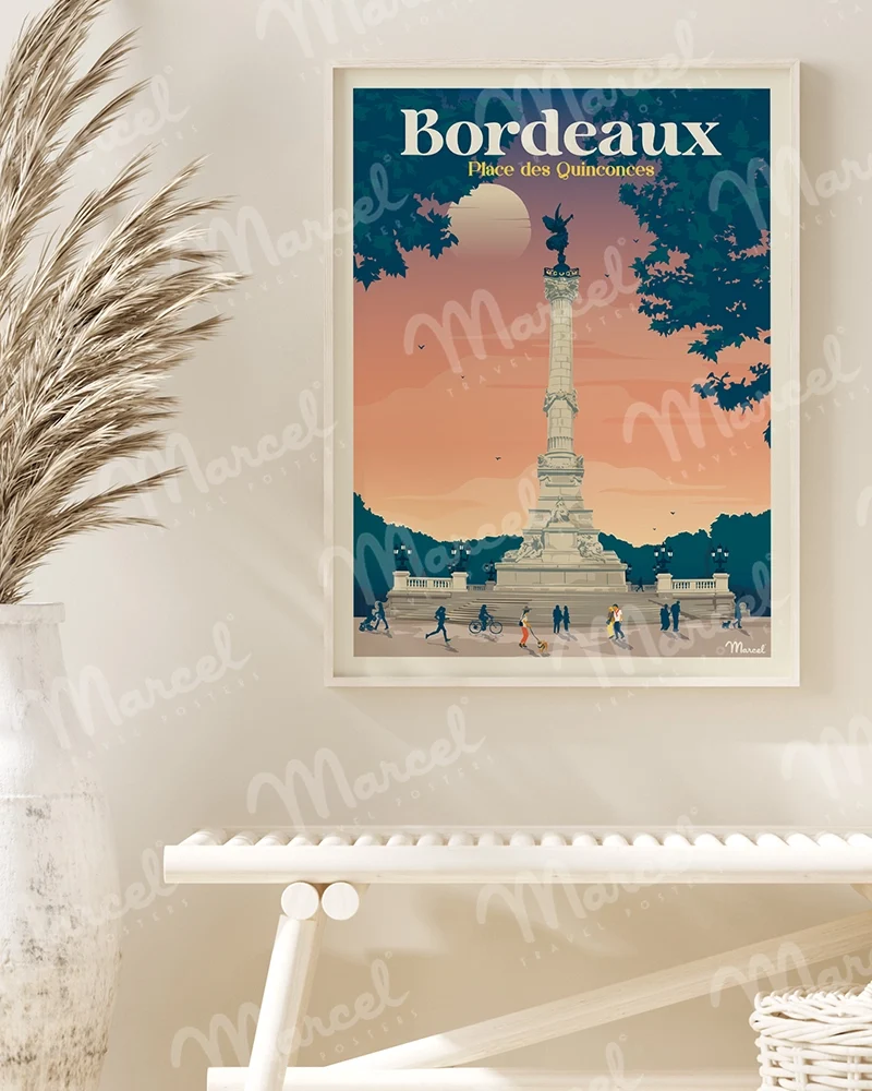 Affiche BORDEAUX "Place des Quinconces"