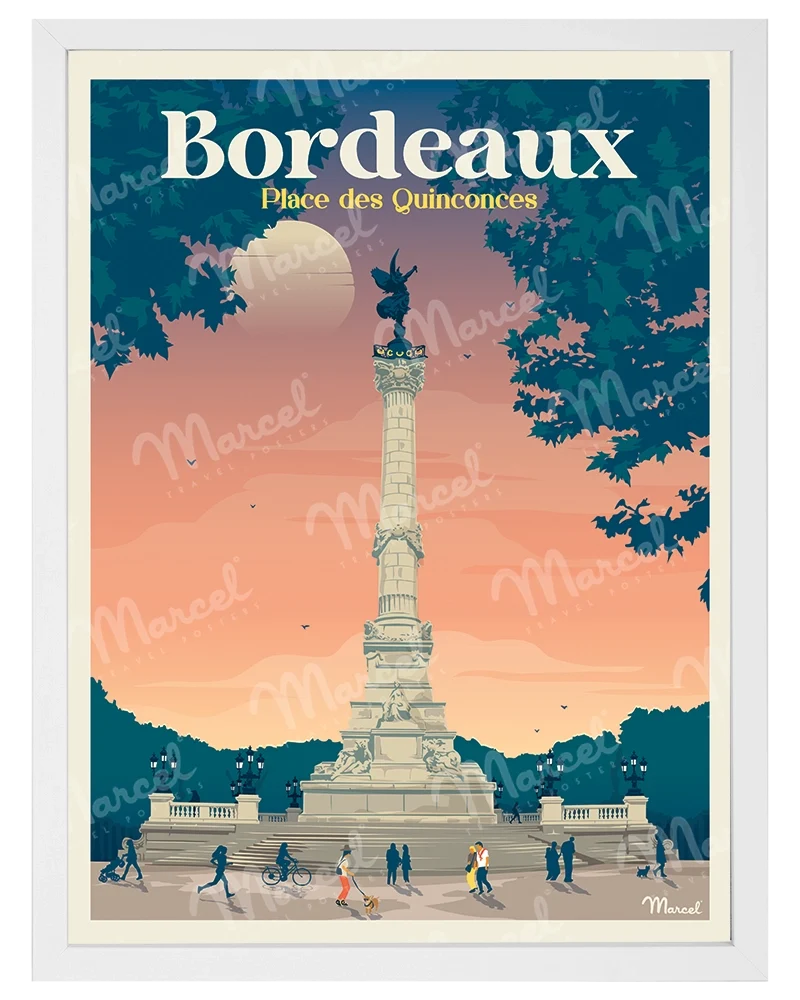 Affiche BORDEAUX "Place des Quinconces"
