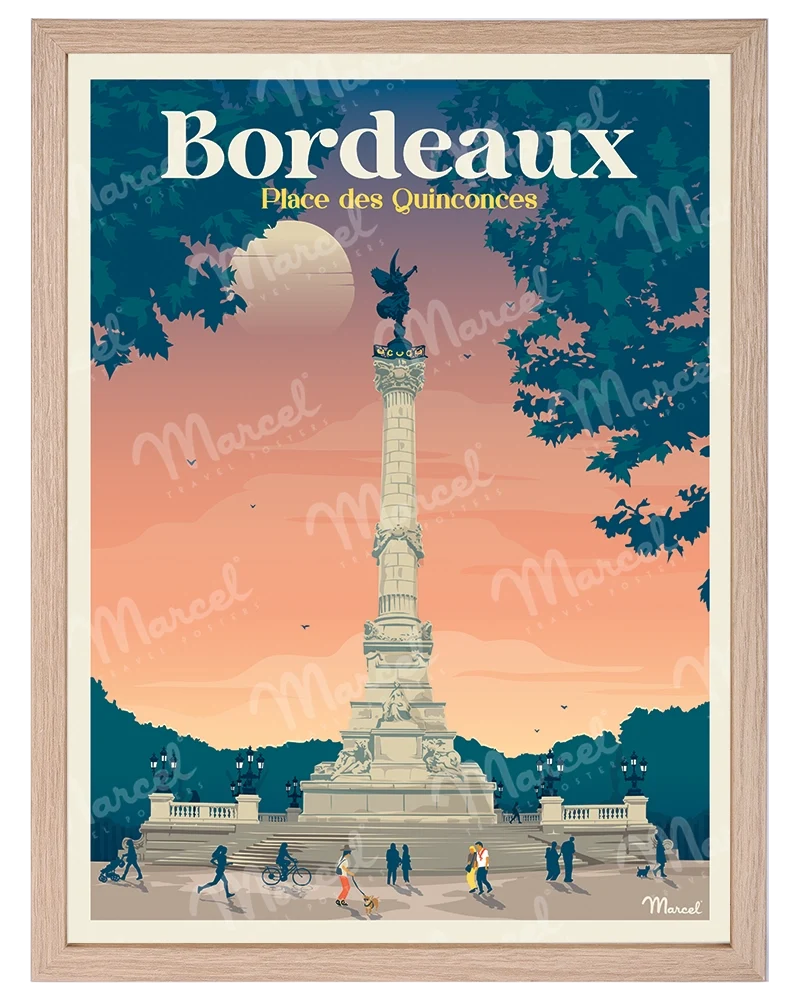 Affiche BORDEAUX "Place des Quinconces"