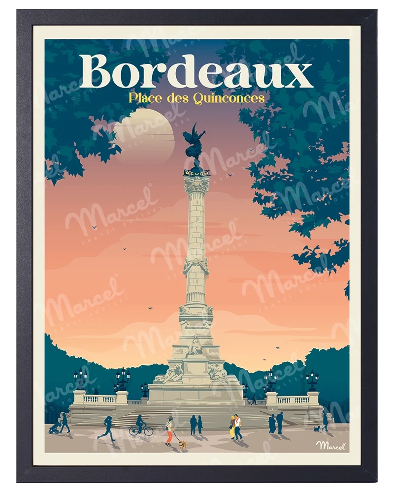 Affiche BORDEAUX "Place des Quinconces"
