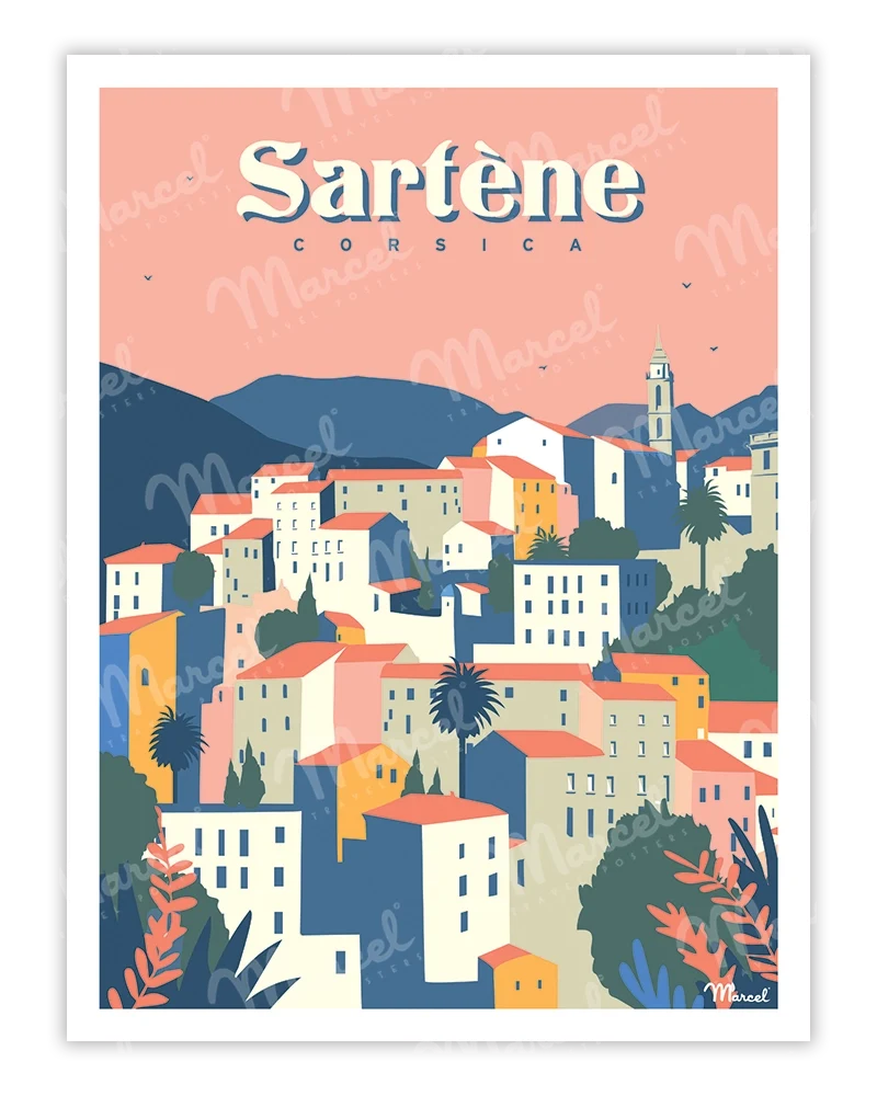 Affiche CORSE "Sartène"