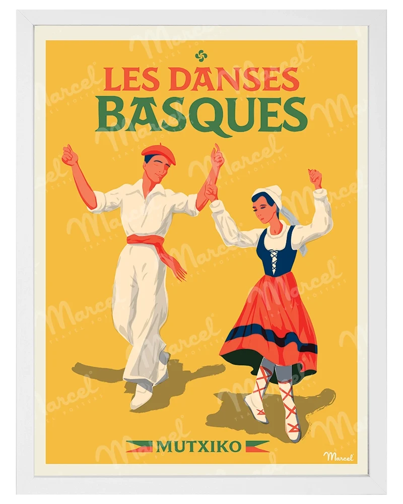 Affiche PAYS BASQUE "Les Danses Basques"